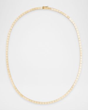 Thin Flash Tile Necklace in 14K Yellow Gold, 16.5"L