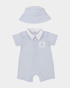 Boy's Saturday Regatta Striped Short Playsuit, Size 0M-9M