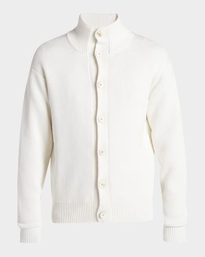 Men's Cotton and Silk Knit Cardigan