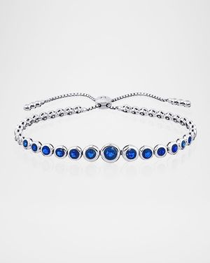 Diamond Fringe Blue Sapphire Adjustable Diamond Bracelet