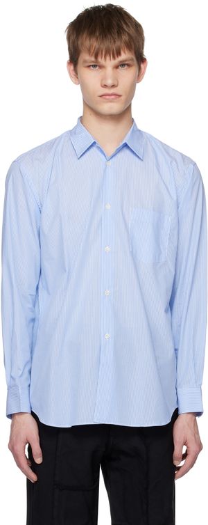 Comme des Garçons Shirt Blue & White Stripe Shirt