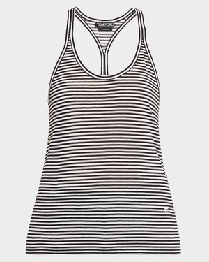 Striped Viscose Racerback Tank Top