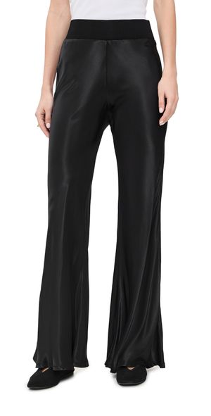 Enza Costa Bias Cut Satin Pants Black 4
