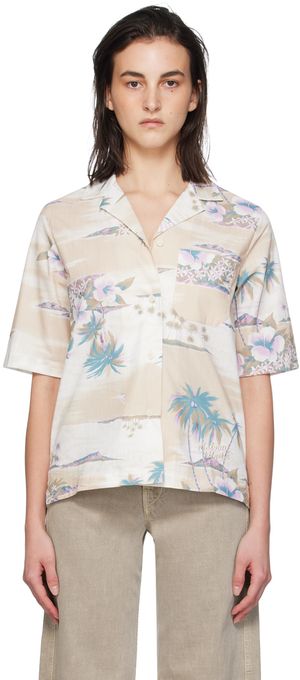 Maison Kitsuné Beige Resort Shirt