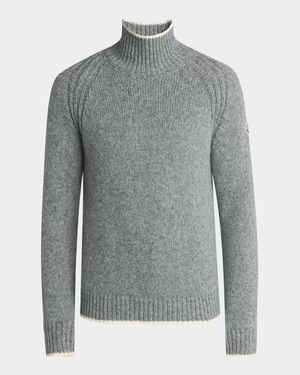 Men's Tipped Wool Turtleneck Sweater
