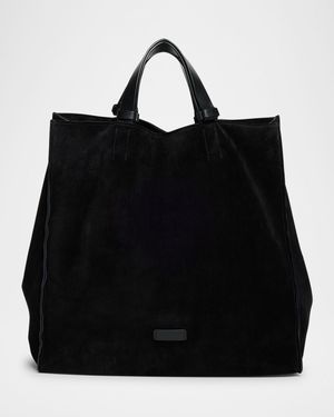 Men's Split Leather Tote Bag