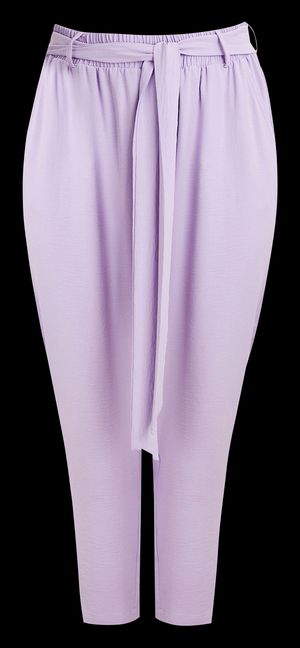 Mat Fashion - Pantalon cigarette ceinturé à effet ballon - Taille 50 - Violet