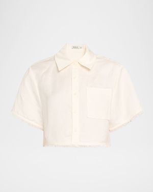 Solange Short-Sleeve Cropped Shirt