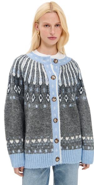 BLANKNYC Hot Take Cardigan Grey Combo S