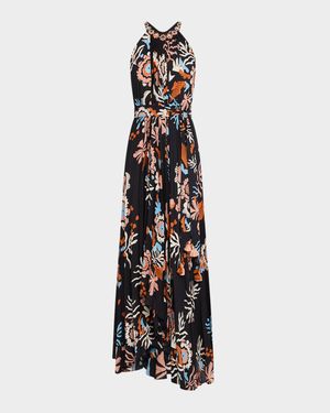 Jennifer Floral Pleated Maxi Dress