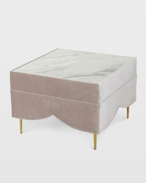 Valentina Marble Cocktail Ottoman