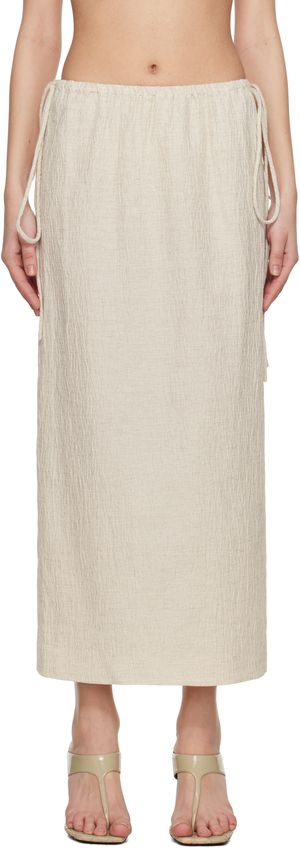 TOVE Beige Isa Midi Skirt