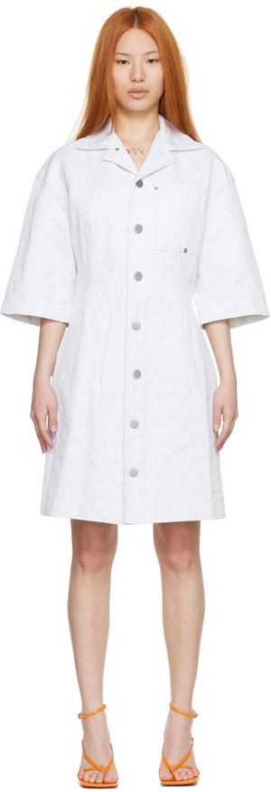 Bottega Veneta Robe courte blanche en coton