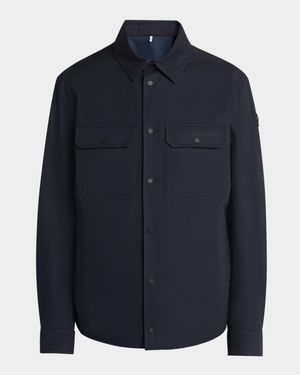 Men's Gabardine Snap-Front Overshirt
