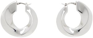 Bottega Veneta Silver Twist Hoop Earrings