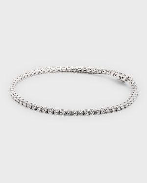 18K White Gold Diamond Tennis Bracelet, 3.90tcw, 7"L