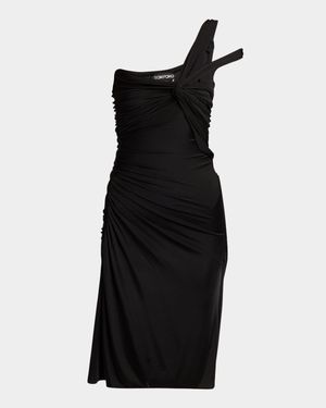 One-Shoulder Ruched Mini Dress