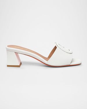 Marta Leather Buckle Mule Sandals