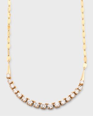 14K Gold Flawless Graduating Diamond Tennis Necklace