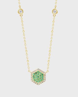 Honeycomb Emerald and Diamond Necklace