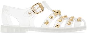 Moschino Sandales Jelly transparentes à clous à ourson