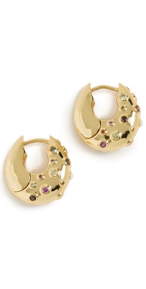 Anni Lu Crystal Bay Hoops Gold One Size