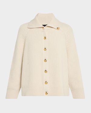 Deryl Wool Rib Cardigan Jacket
