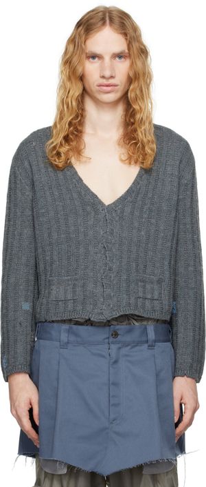 Maison Margiela Gray Handcrafted Cardigan