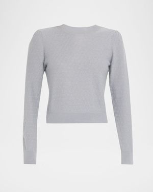 Cashmere Pointelle Crewneck Sweater