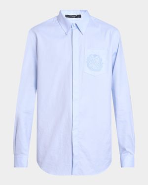 Men's Emblem-Pocket Cotton Sport Shirt