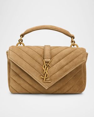 College Mini Chain Shoulder Bag in Suede
