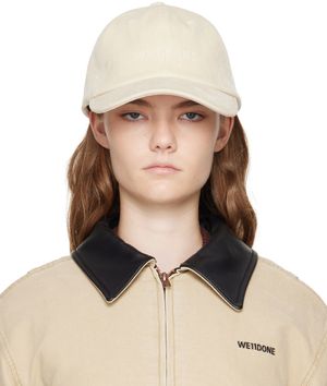 We11done Off-White Velvet-Denim Cap