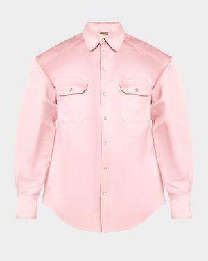 Oversized Silk-Cotton Duchesse Shirt