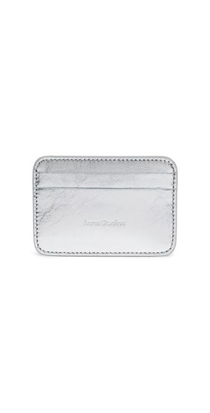 Acne Studios Leather Card Holder Silver One Size