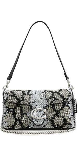 Coach Beaded Snake Tabby Shoulder Bag LH/Black One Size