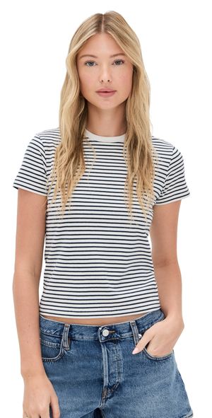FRAME The Baby Tee Navy Multi XXS