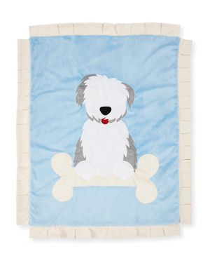 Puppy Love Plush Baby Blanket, Blue
