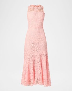 Anamaria Sleeveless Floral Lace Midi Dress