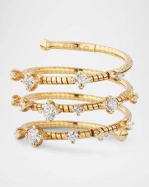 18k Yellow Gold Spiral Diamond Ring