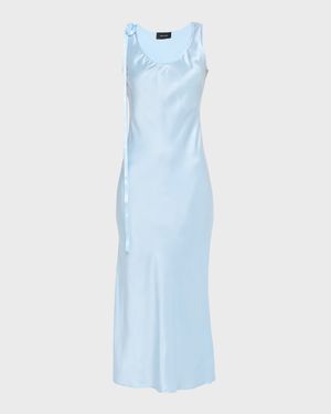 Scoop-Neck Satin Maxi Camisole Dress
