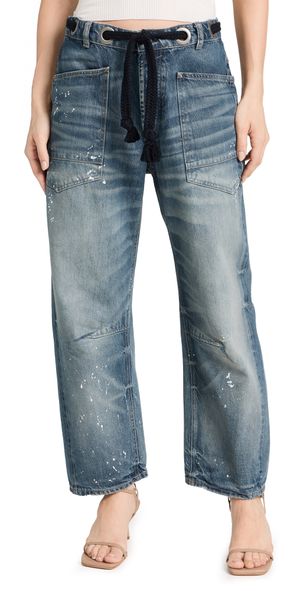Free People Moxie Pull-On Barrel Jeans Timeless Blue 27