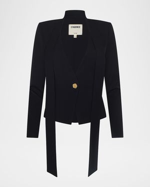 Romy Tie-Neck Tailored Blazer