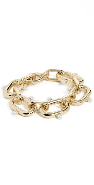 Kenneth Jay Lane Gold Links Bracelet Gold/Pearl One Size