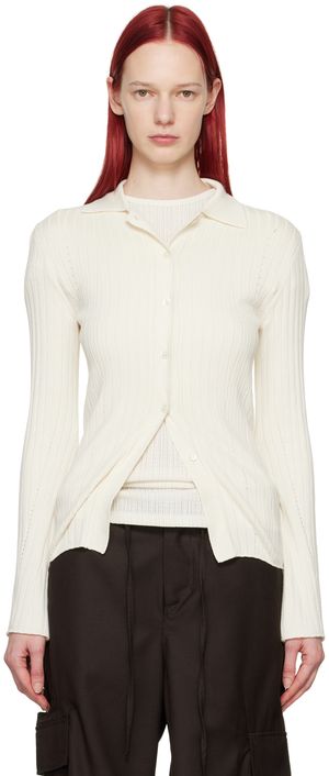 Youth Off-White Long-Line Cardigan