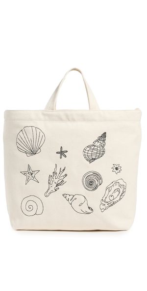 BAGGU Horizontal Zip Duck Bag Embroidered Shells One Size