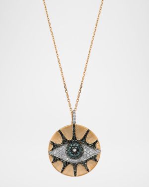 Eye Light Multi-Diamond Disc Pendant Necklace
