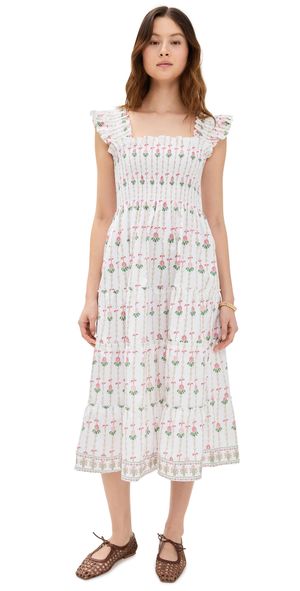 Hill House Home The Ellie Nap Dress Trailing Fern/White Multi L