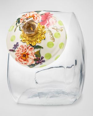 Cookie Jar with Wildflowers Enamel Lid