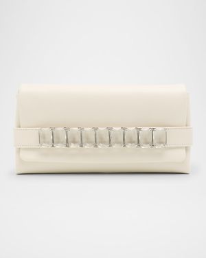 Kya Crystal-Embellished Leather Clutch Bag