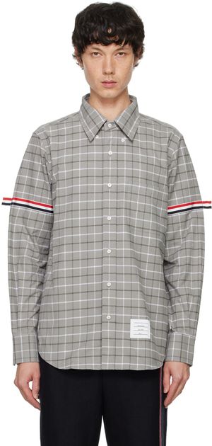 Thom Browne Gray Check Cotton Armband Shirt